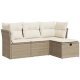 Maison Chic Seti vrtnega pohištva - Vrtna garnitura - Vrtni pohištvo set 4-delna z blazinami bež poli ratan, (21816402) | Shoptok.si