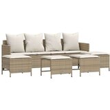  5-dijelni vrtni set sofa s jastucima bež od poliratana | shoptok.hr