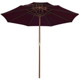  Suncobran s dvije razine i drvenim stupom 270 cm bordo | shoptok.hr