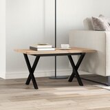  Stolić za kavu X-oblika 80x50x40,5 cm od borovine i čelik | shoptok.hr