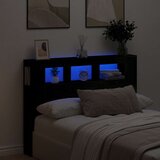  LED glava kreveta s policom Crni hrast 140 x 18,5 x 103,5 cm | Eponuda.com