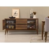 Hanah home vina 01 0701 walnut grey (produžni trpezarijski sto, stolice i konzola (6 komada)) | ePonuda.com