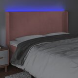  LED uzglavlje ružičasto 183x16x118/128 cm baršunasto | shoptok.hr