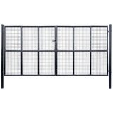 vidaXL Mrežasta vrtna vrata pocinkano jeklo 400x175 cm siva Cene