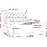  box spring s madracem LED tamnosivi 180x200 cm baršun | shoptok.hr