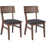vidaXL Jedilni stoli z blazinami 2 kosa Brown Solid Wood Rubber | Shoptok.si