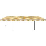  Tenda na ručno uvlačenje sa stupovima 6 x 3 m žuto-bijela | shoptok.hr