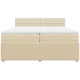  Krevet s oprugama i madracem krem 200 x 200 cm od tkanine | shoptok.hr