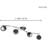 Eglo Bimeda spot/4, led, gu10, 4x3w, 4x240lm, nikl crni/hrom | Eponuda.com