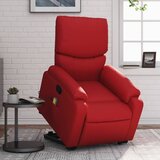 The Living Store Masažni naslanjač s funkcijo vstajanja rdeče umetno usnje - Masažni Naslanjač S Funkcijo Vstajanja, (21572748) | Shoptok.si
