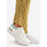 Boto Low Women's Sneakers On Platform Made Of Eco Leather White-Green Nevelena | shoptok.hr