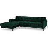 Cosmopolitan Design temno zelena žametna kotna sedežna garnitura Bali, levi kot Cene