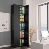  Uredski ormar crni 60 x 32 x 190 cm od iverice | shoptok.hr