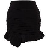 Trendyol Black Fitted Knitted Skirt With Drape | Shoptok.si