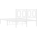  Metalni okvir za krevet s uzglavljem bijeli 120x200 cm | shoptok.hr