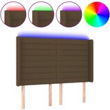 Maison Chic led posteljno vzglavje - vzglavna omarica - nočna omarica temno rjavo 147x16x118/128 cm blago, (21711758) | Shoptok.si