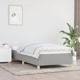 Maison Chic Posteljni okvir - Enojna postelja - Postelja za odrasle brez vzmetnice svetlo siv 80x200 cm blago-J7527, (21767312) | Shoptok.si