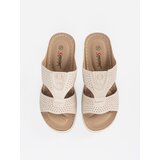 SEASTAR Light beige comfortable flip-flops with cutouts | Shoptok.si