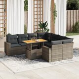 vidaXL 9-dijelni set vrtnih sofa od poliratana s jastucima sivi | shoptok.hr