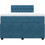 vidaXL Box spring postelja z vzmetnico modra 120x190 cm žamet, (21309959) | Shoptok.si