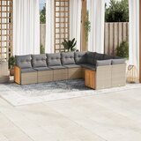 vidaXL 9-dijelni set vrtnih sofa s jastucima bež od poliratana | shoptok.hr