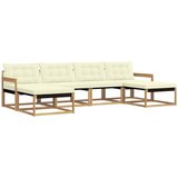 Set vanjskih sofa 6 kom. Bijela i krem Smeđa 329 x 162,5 x 73 cm | Shoptok.si
