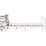 vidaXL Posteljni okvir brez vzmetnice bela 135x190 cm trdna borovina | Shoptok.si
