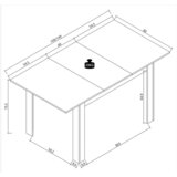 MID.YOU JEDILNA MIZA, bela, medeni hrast | Shoptok.si