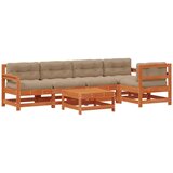  Set lounge namještaja za vrt 6 pcs Vosak Smeđa Masivna borovina - Vosak smeđa bor | shoptok.hr