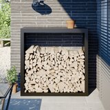 vidaXL Stojalo za drva črno 100x40x100 cm jeklo | Shoptok.si