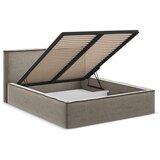 Makamii Sivorjava oblazinjena zakonska postelja s prostorom za shranjevanje z letvenim dnom 140x200 cm Anani – | Shoptok.si