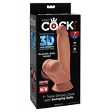 KING COCK PLUS dildo with swinging balls 7 tan Cene