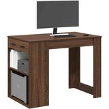 VidaXL Radni stol s ladicom i policom smeđi hrast 102x62x77,5 cm VidaXL Radni stol s ladicom i policom smeđi hrast 102x62x77,5 cm Slike