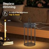  LED prigušiva spoljašnja punjiva dodirna stona lampa GENTLE LED/1,5W/3,7V 3000 mAh IP44 crna | Eponuda.com