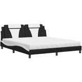 The Living Store Postelja z vzmetnico črna in bela 180x200 cm umetno usnje - Postelja, (21496910) | Shoptok.si