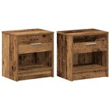  Noćni ormarići 2 kom s ladicama staro drvo 39x28x41 cm - Staro drvo 2 | shoptok.hr