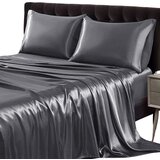 Home & Marker svilnata napenjalna rjuha silkyfit temno siva 150 x 200, (21297521) | Shoptok.si