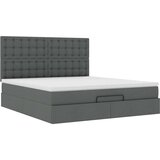 vidaXL Otomanski krevet s madracem tamnosivi 160x200cm od tkanine | shoptok.hr
