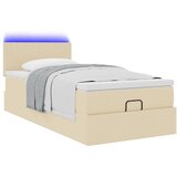 Otomanski krevet s madracem krem 100x200 cm tkanine | Eponuda.com