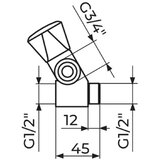 Rosan priključak prolazni ventil 1/2" sa priključkom 3/4" | Eponuda.com