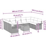  Vrtna sedežna garnitura 10 pcs Črna in turkizna poli ratan, (5000135656) | Shoptok.si