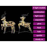 vidaXL LED jelene med 40 LED 2 pcs Toplo bela 64 x 42 x 15 cm PET | Shoptok.si