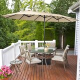  Dvojni suncobran s postoljem, UPF 50, dim. 451,5 x 264 cm, bež | shoptok.hr