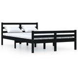  Posteljni okvir črn iz trdnega lesa 150x200 cm 5FT | Shoptok.si