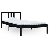 Furnova Posteljni okvir črn iz trdnega lesa 90x200 cm, (21937219) | Shoptok.si