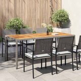  Vrtni stol od poliratana i bagremovog drva 190x90x75 cm sivi | shoptok.hr