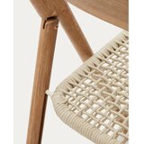 Kave Home Leseni vrtni stol v beli in naravni barvi Dandara - | Shoptok.si