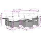  7-dijelni set vrtnih sofa od poliratana s jastucima crni | shoptok.hr