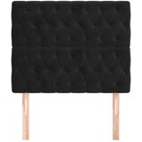  Uzglavlje Crno 90x7x118/128 cm Baršunasto | shoptok.hr
