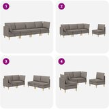  Set namještaja za dnevni boravak 4 pcs Sivosmeđa Tkanina | shoptok.hr